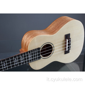 Buca su ukulele con bordo in legno twill intarsiato